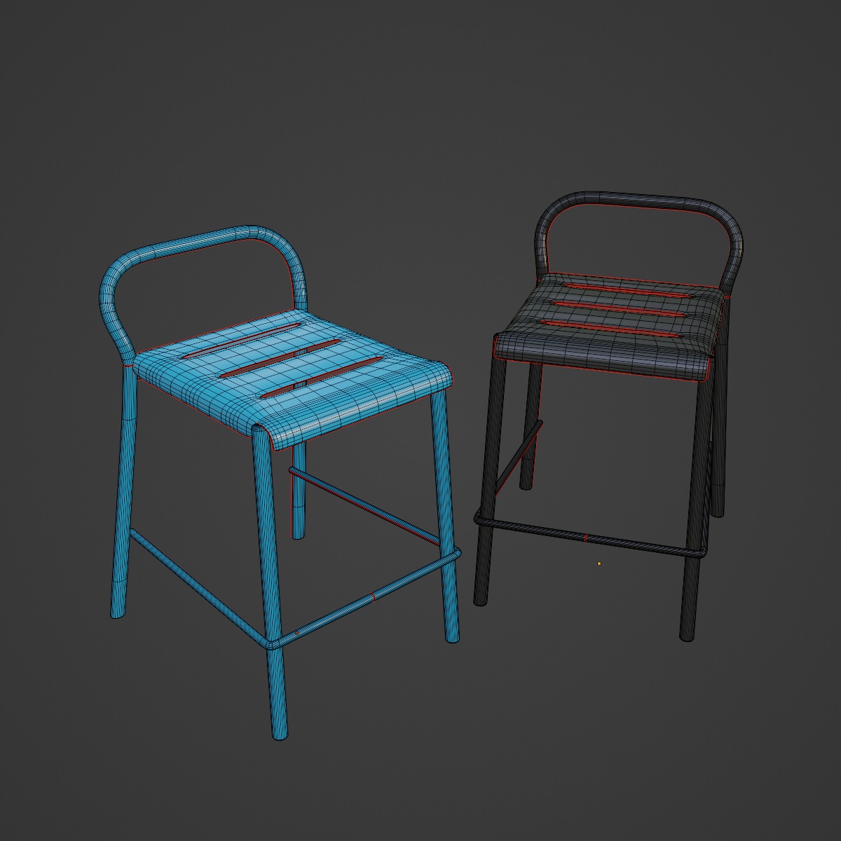 Modern Stool B 01 3D model_7