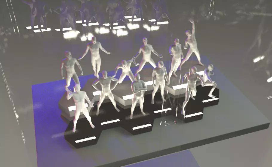 sh effect stand act humanoid display leyer v1 3D print model_0