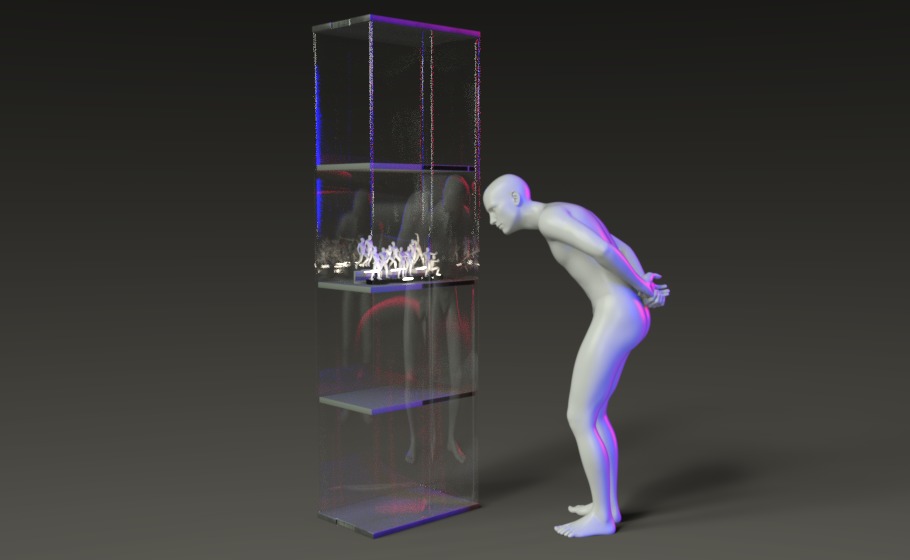 sh effect stand act humanoid display leyer v1 3D print model_2