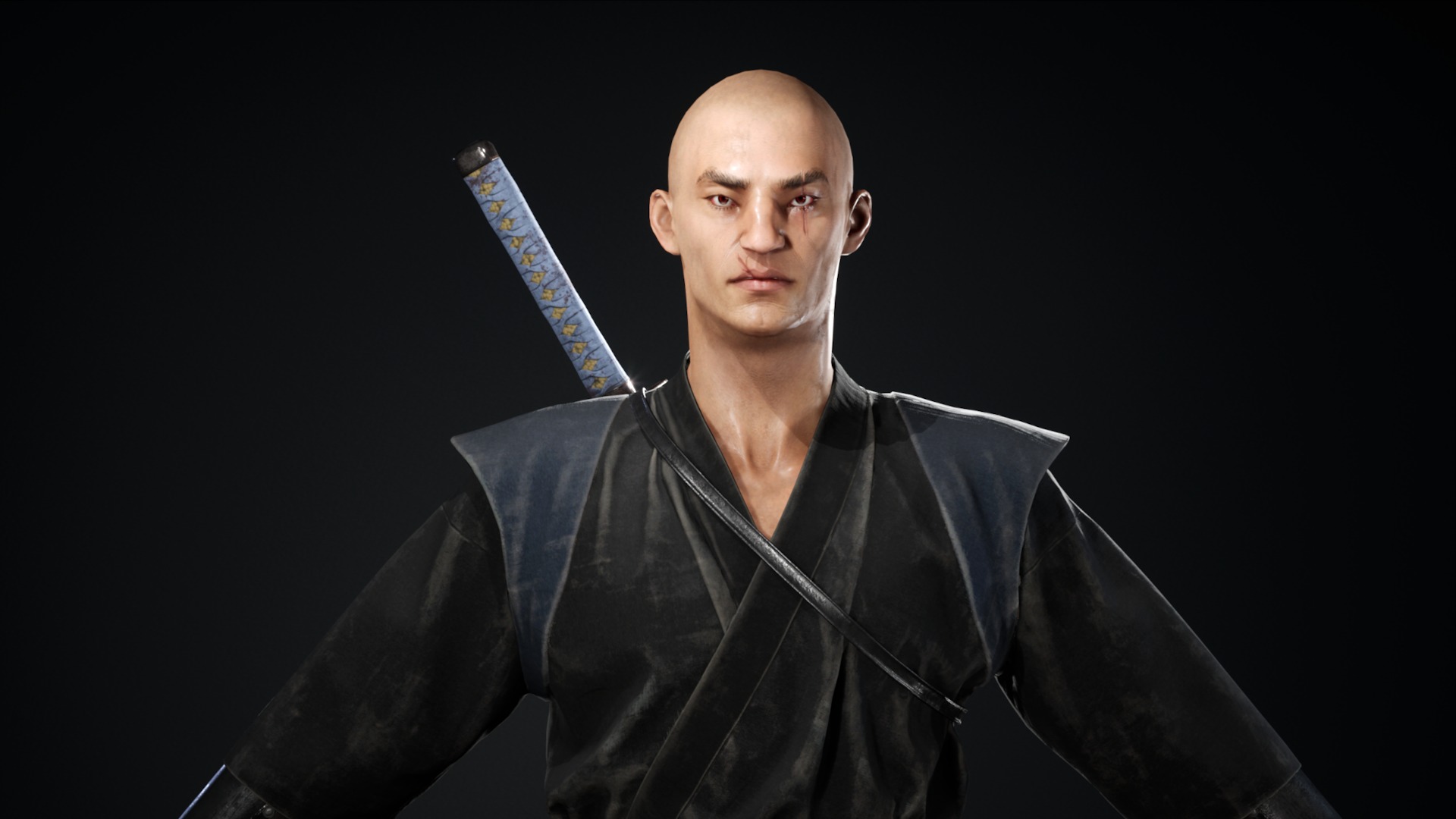 Asian warriors pack Low-poly 3D model_43