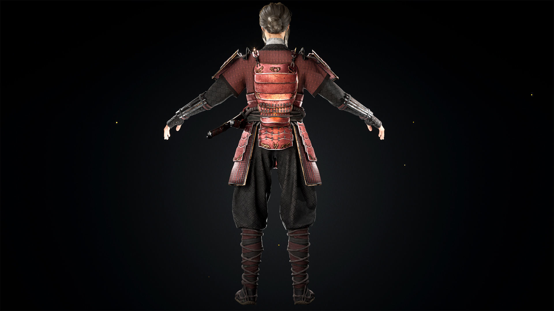 Asian warriors pack Low-poly 3D model_16