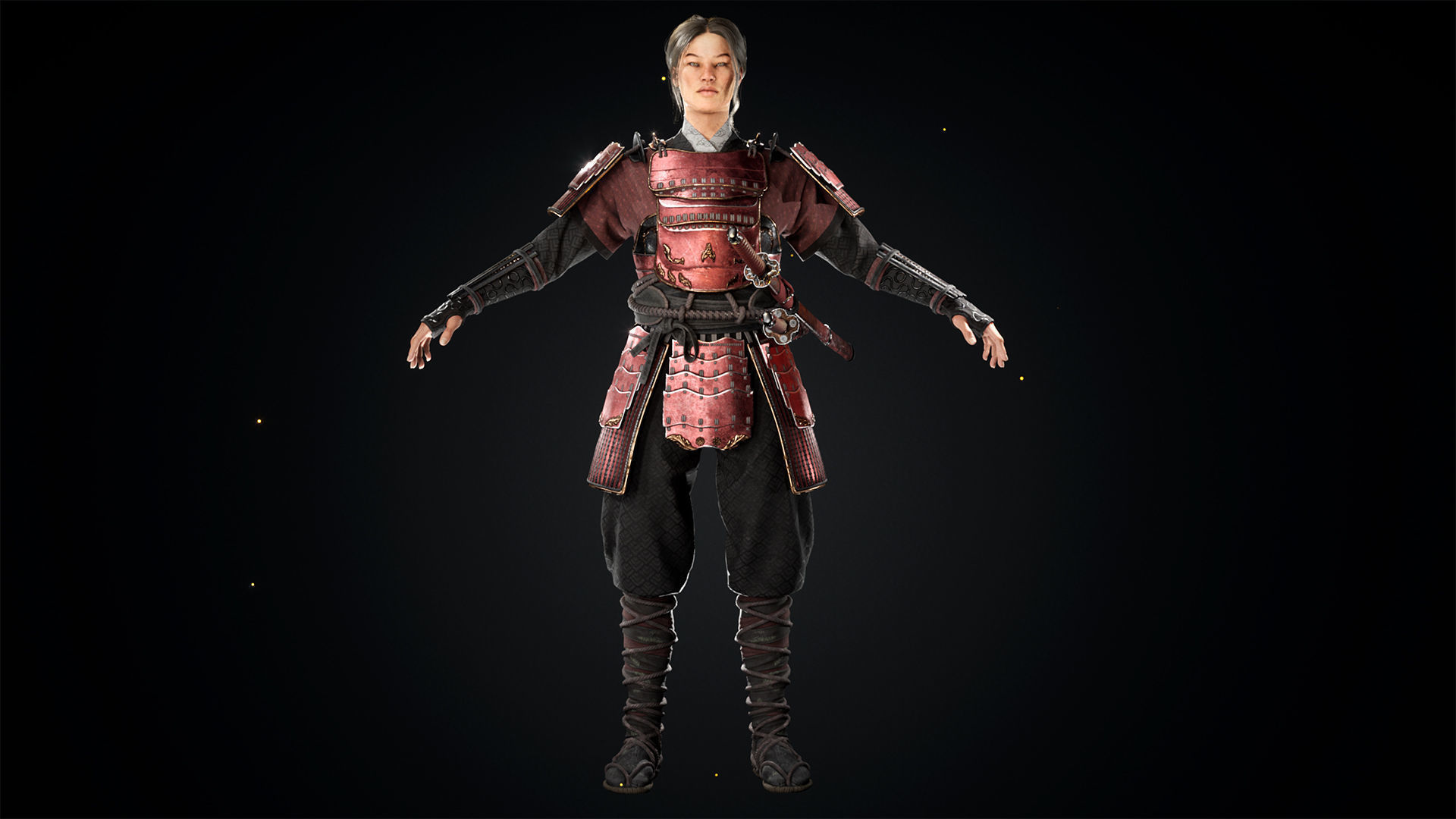 Asian warriors pack Low-poly 3D model_15