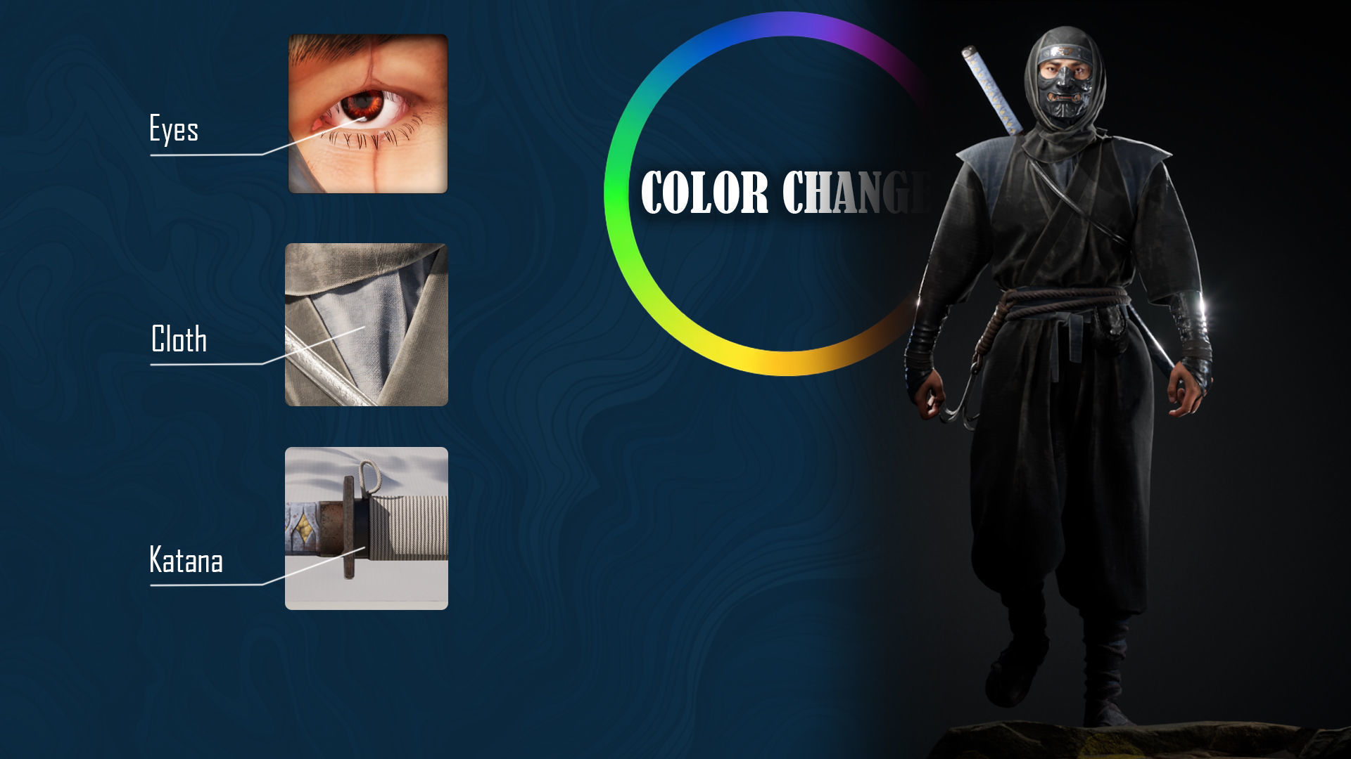 Asian warriors pack Low-poly 3D model_44