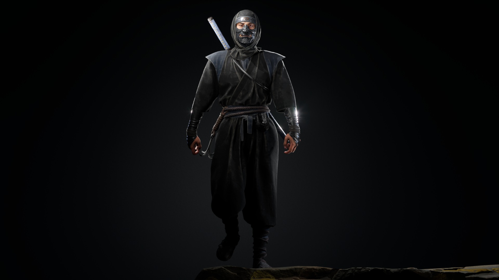 Asian warriors pack Low-poly 3D model_38