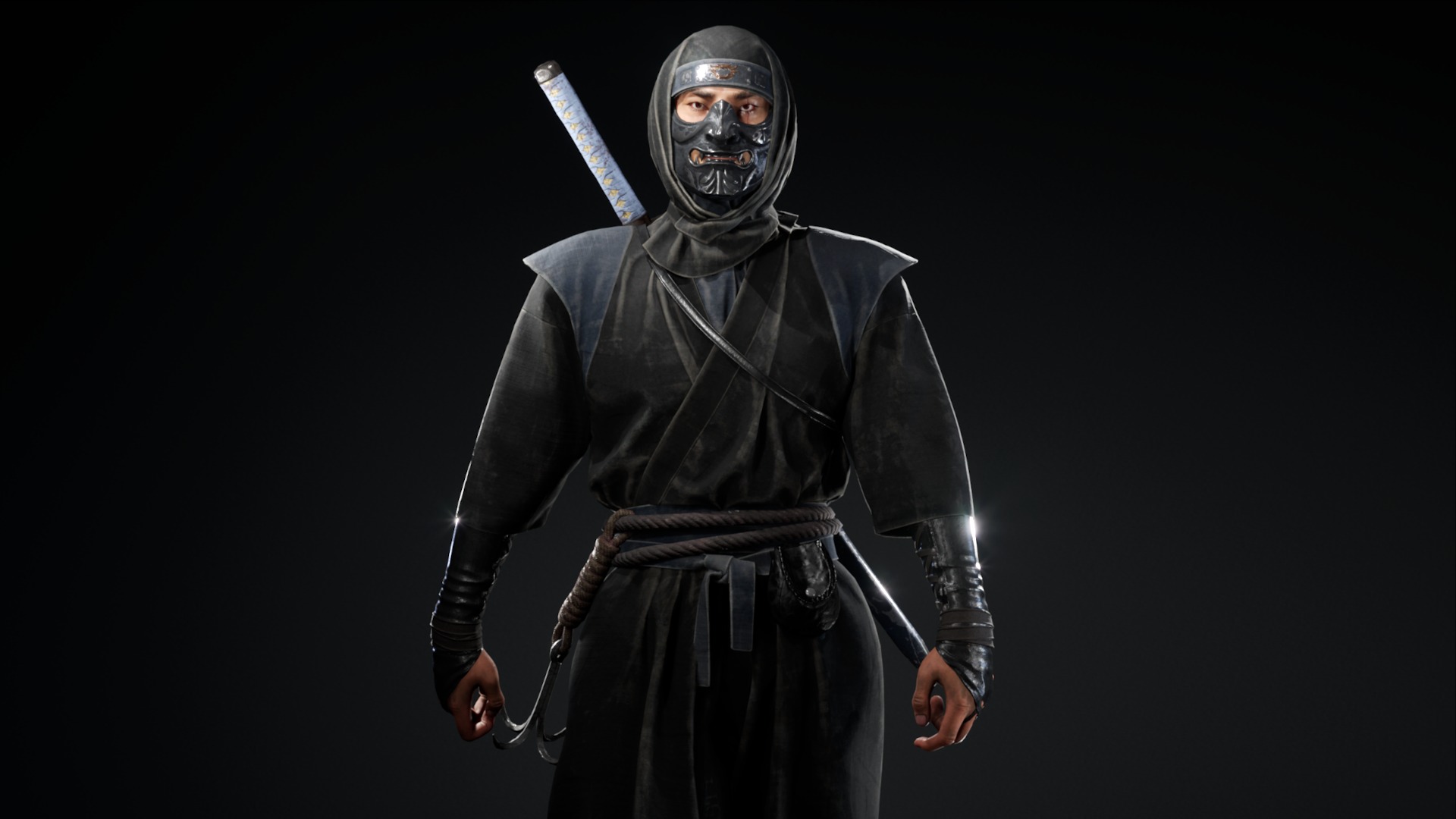 Asian warriors pack Low-poly 3D model_33