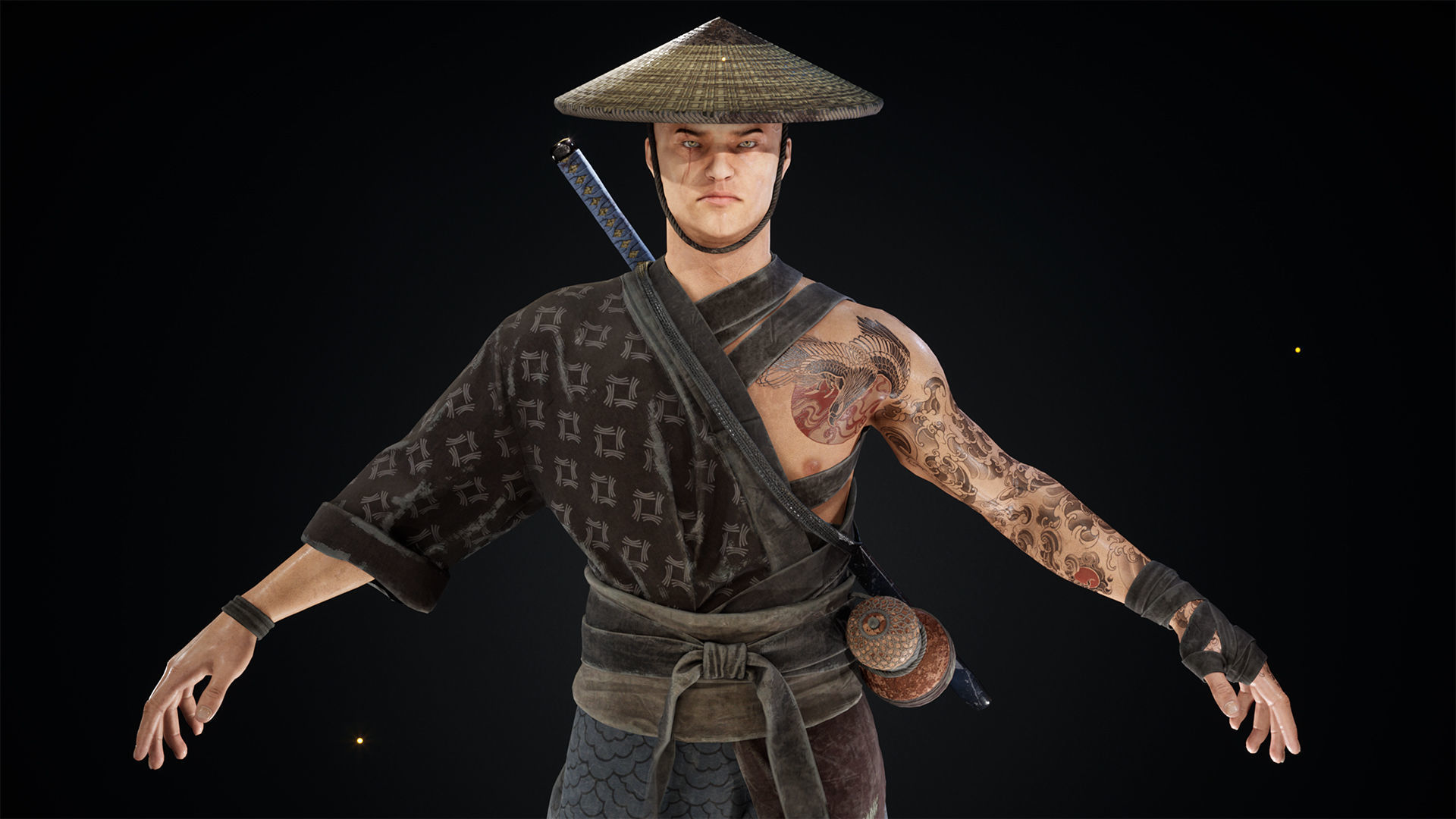 Asian warriors pack Low-poly 3D model_30