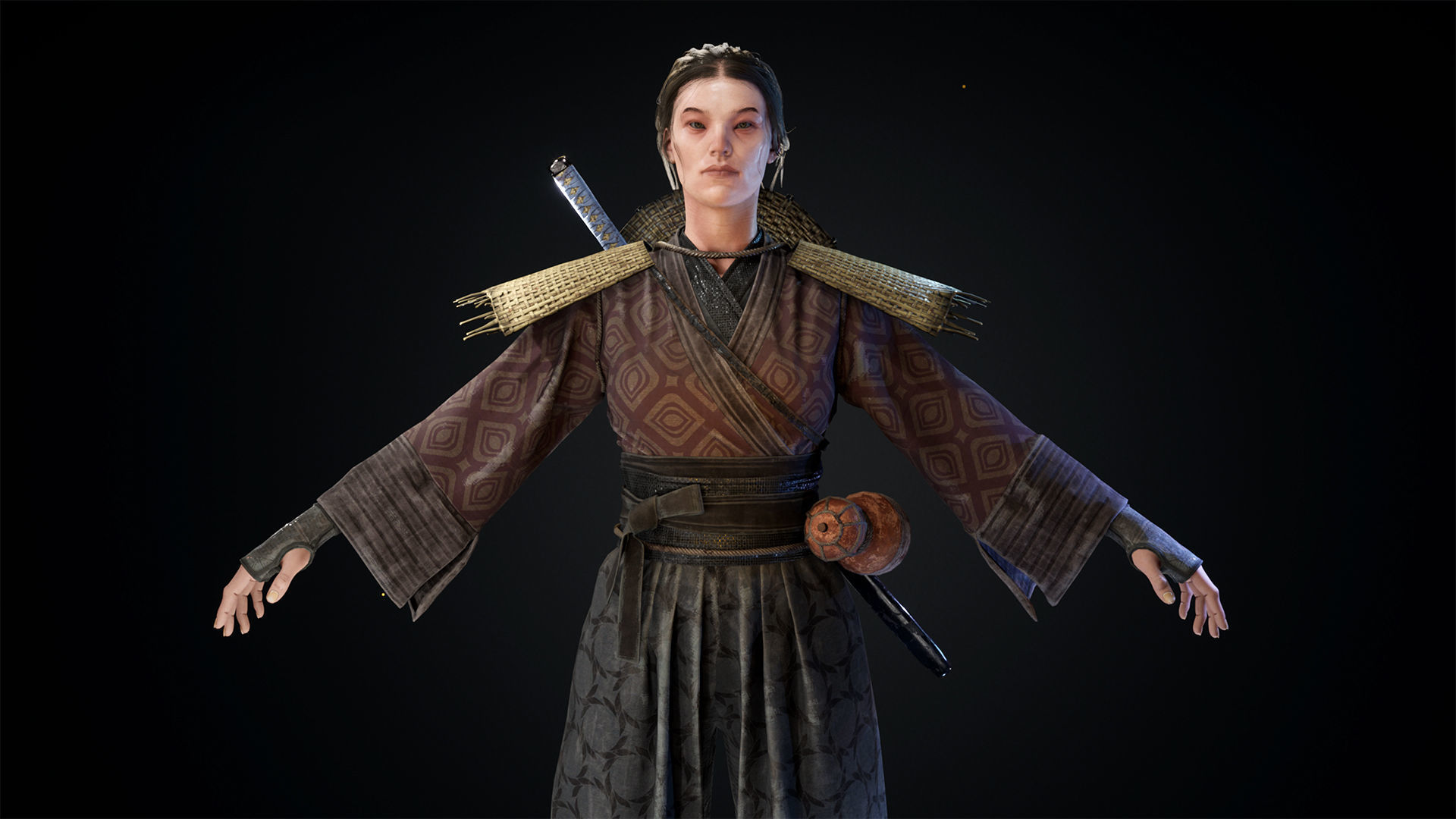 Asian warriors pack Low-poly 3D model_23