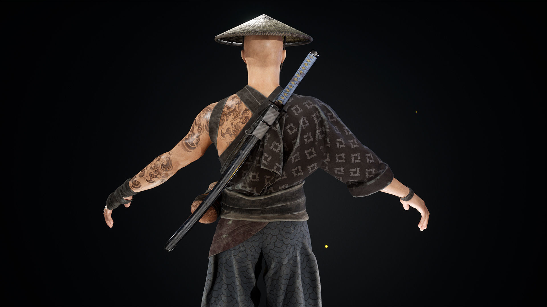 Asian warriors pack Low-poly 3D model_31