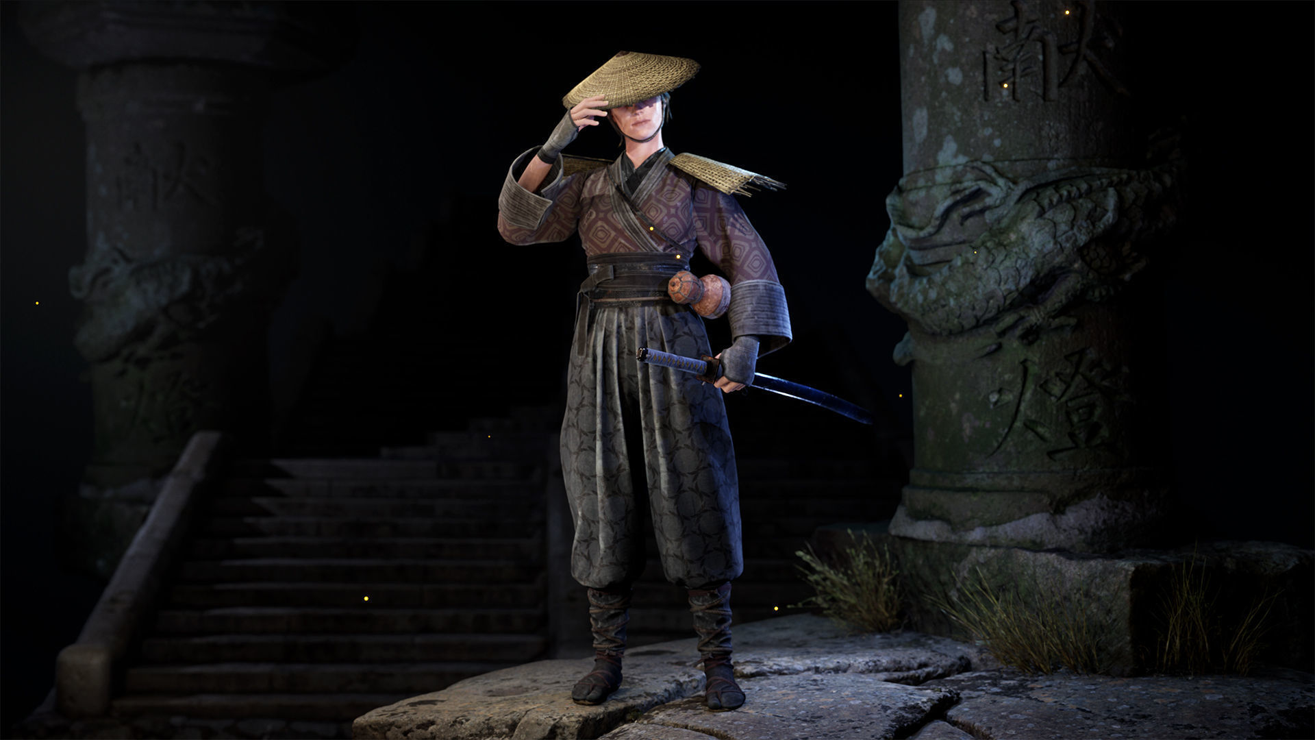 Asian warriors pack Low-poly 3D model_19