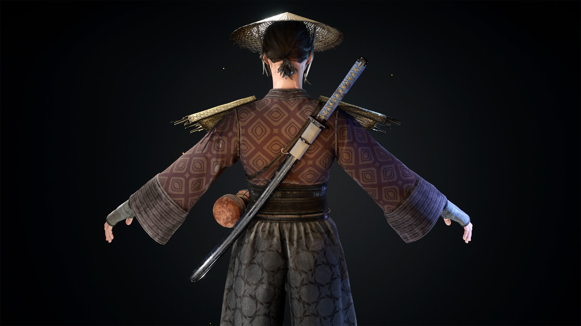 Asian warriors pack Low-poly 3D model_24