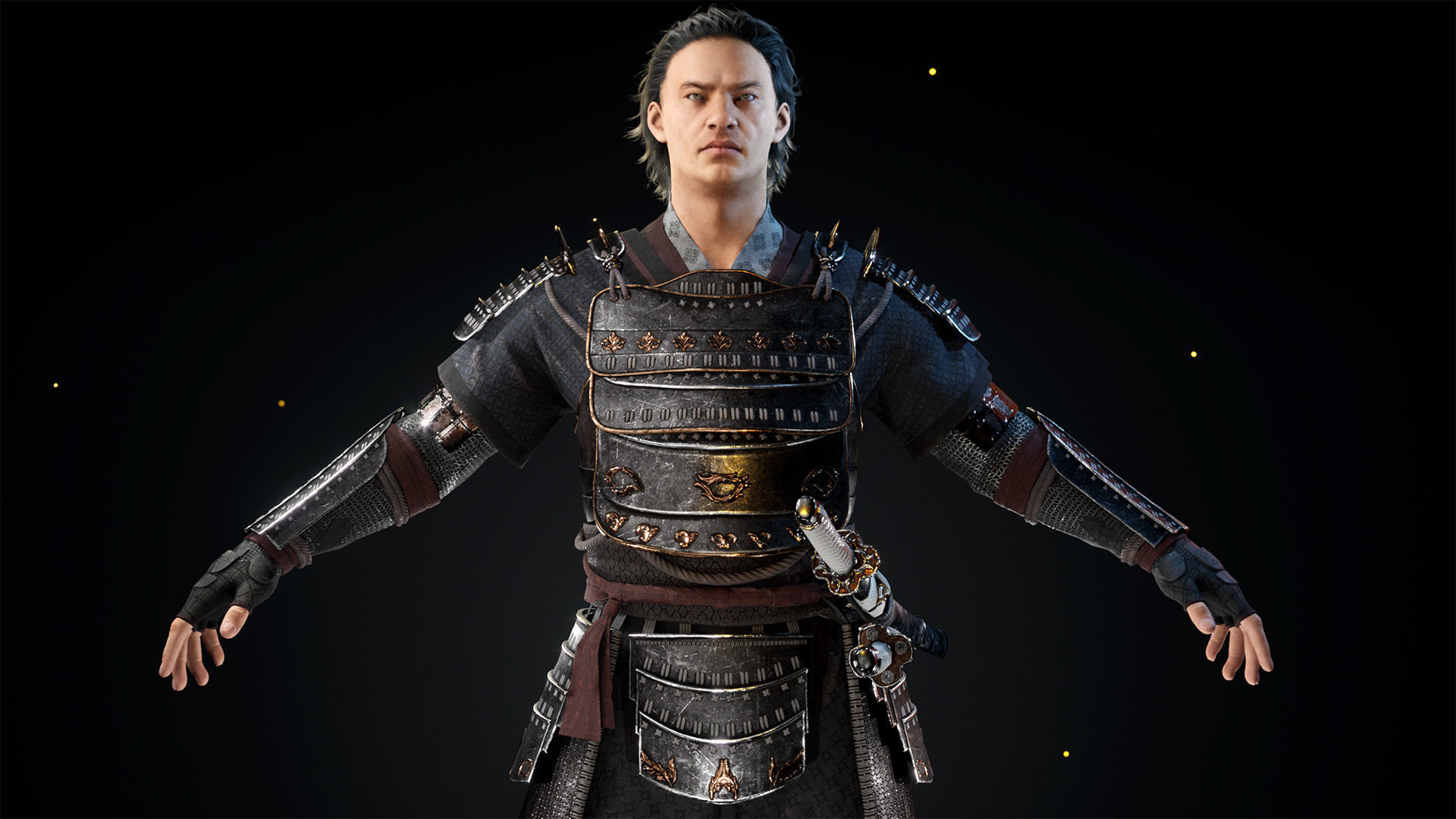 Asian warriors pack Low-poly 3D model_8