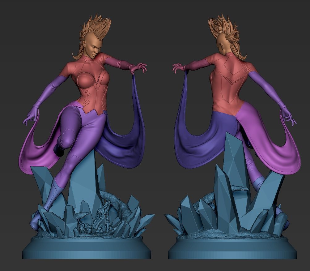 Storm Fanart Statue for 3D Printing 3D print model_10
