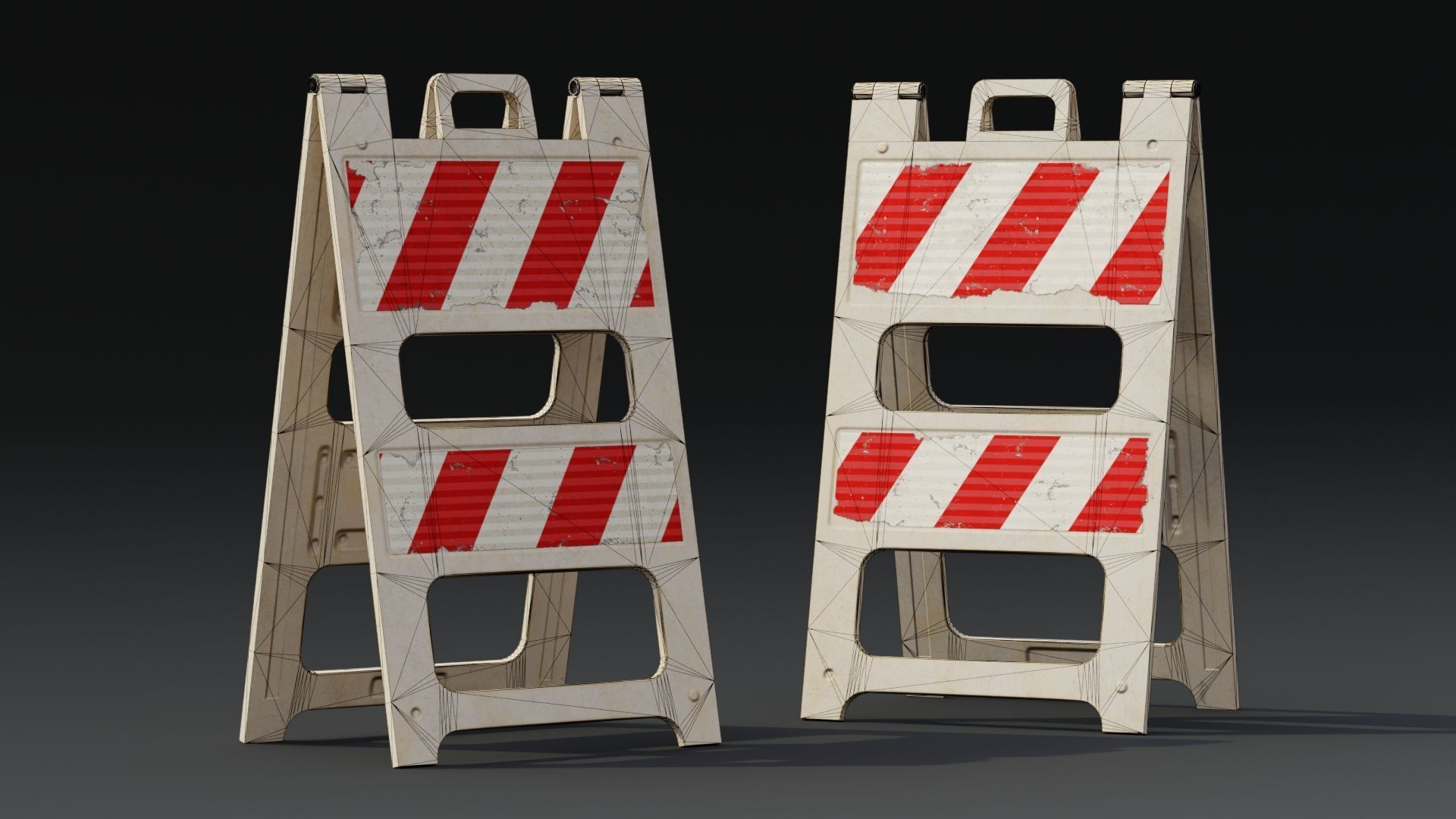 Plastic Barricade B  PBR Game-Ready Low-poly 3D model_6