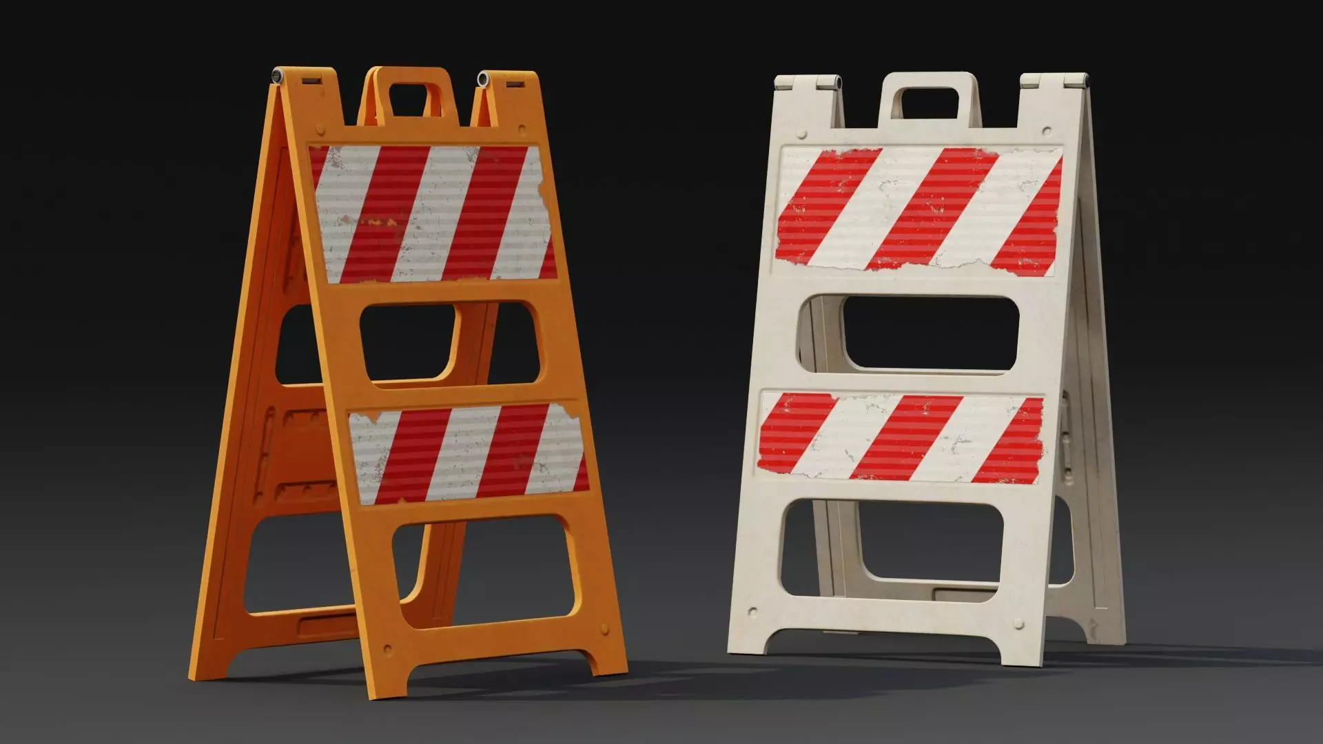 Plastic Barricade B  PBR Game-Ready Low-poly 3D model_0