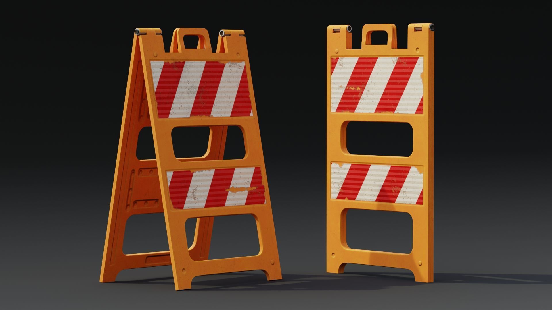 Plastic Barricade B  PBR Game-Ready Low-poly 3D model_8