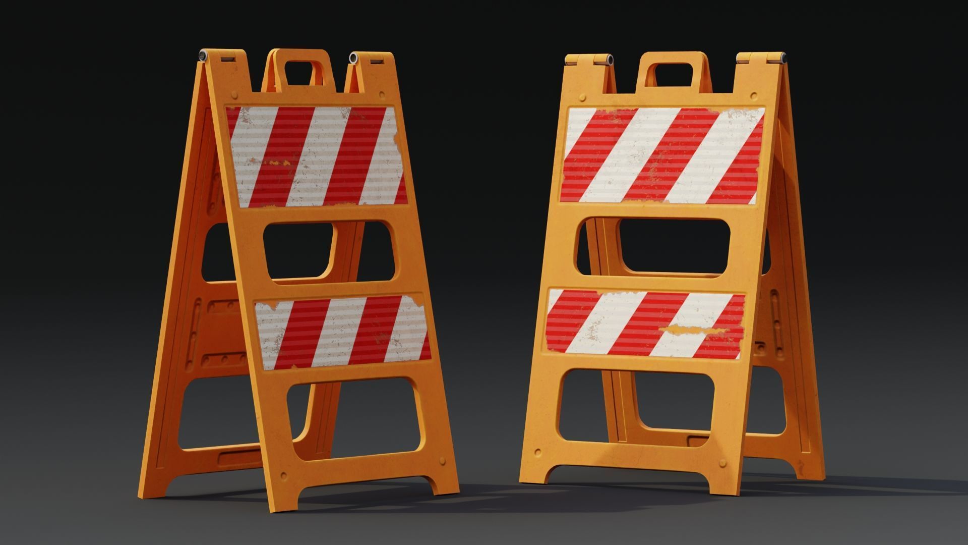 Plastic Barricade B  PBR Game-Ready Low-poly 3D model_2