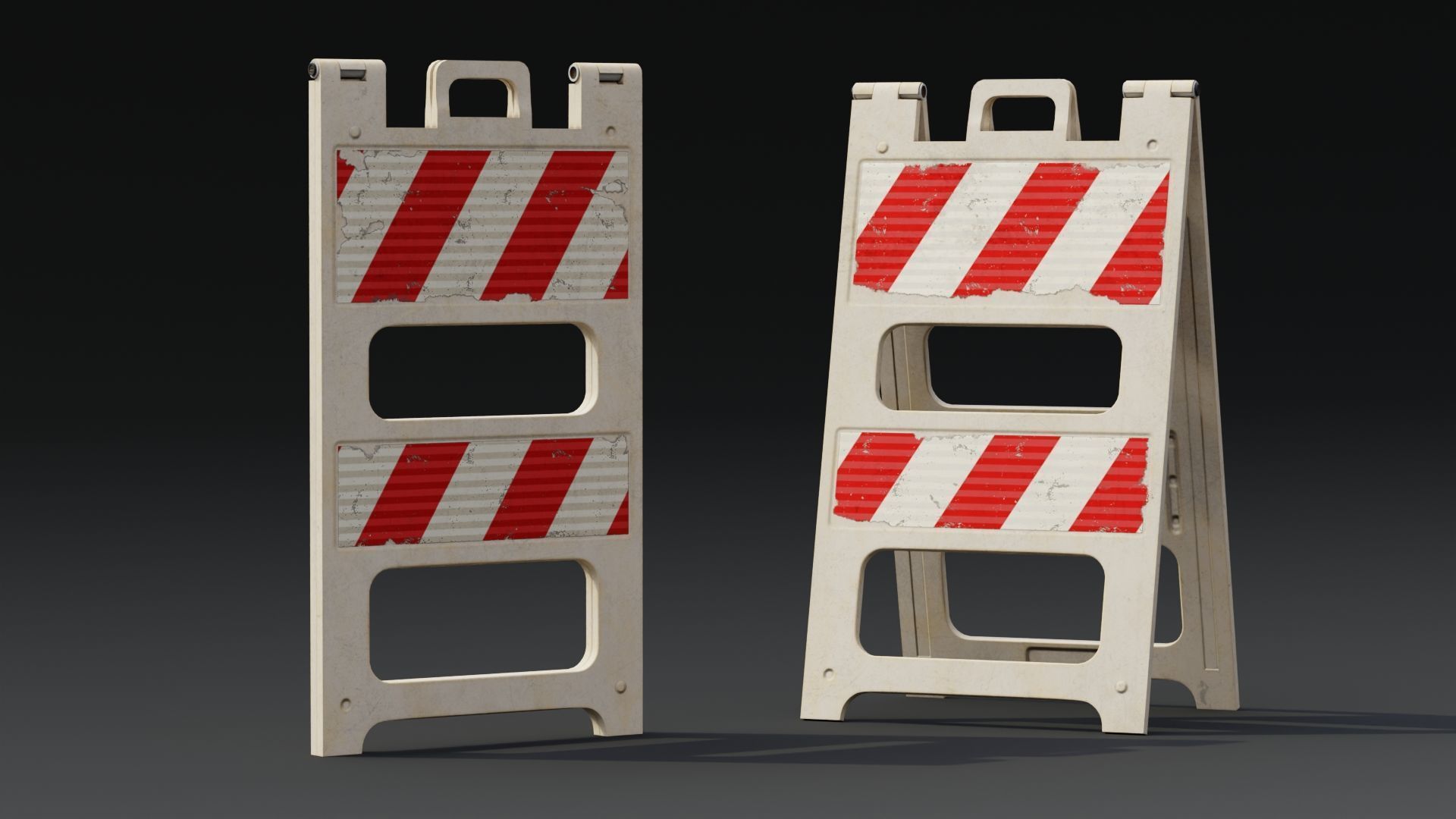 Plastic Barricade B  PBR Game-Ready Low-poly 3D model_9
