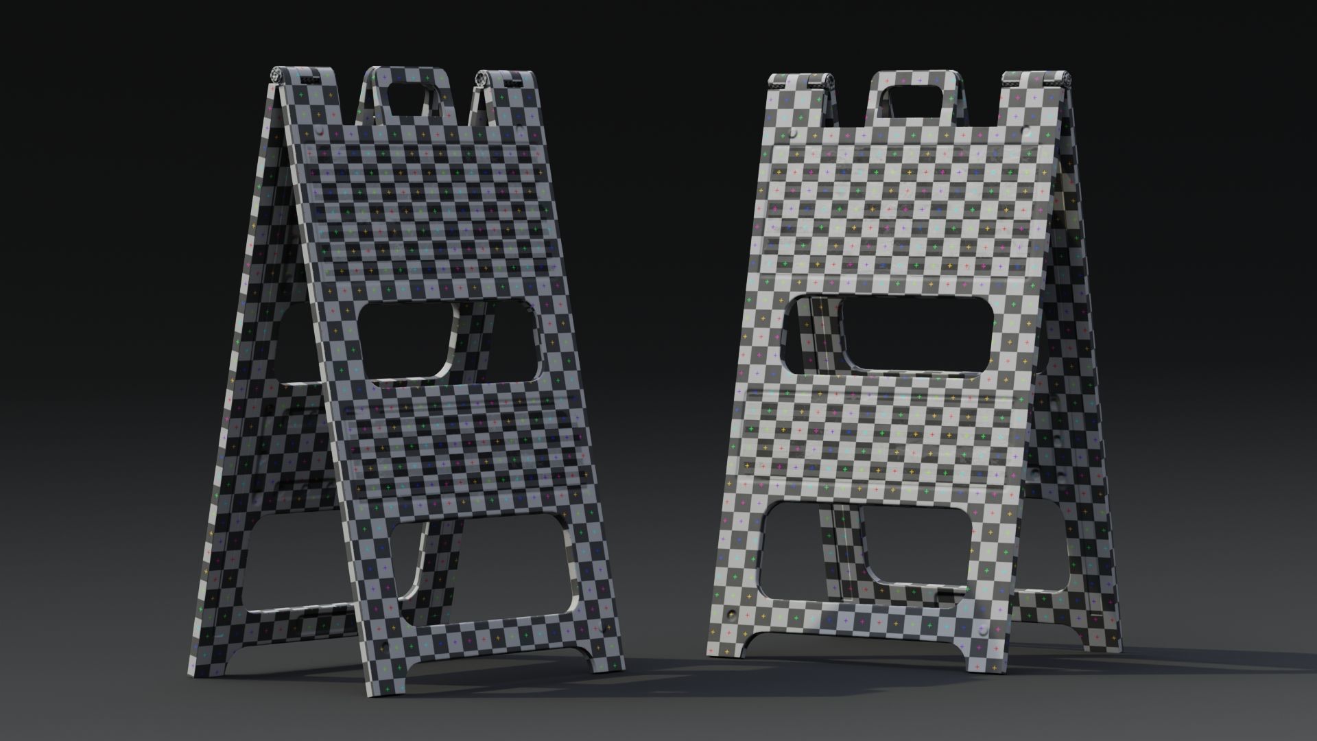 Plastic Barricade B  PBR Game-Ready Low-poly 3D model_4