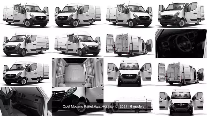 Opel Movano Panel Van  HQ Interior 2021 3D Model Collection