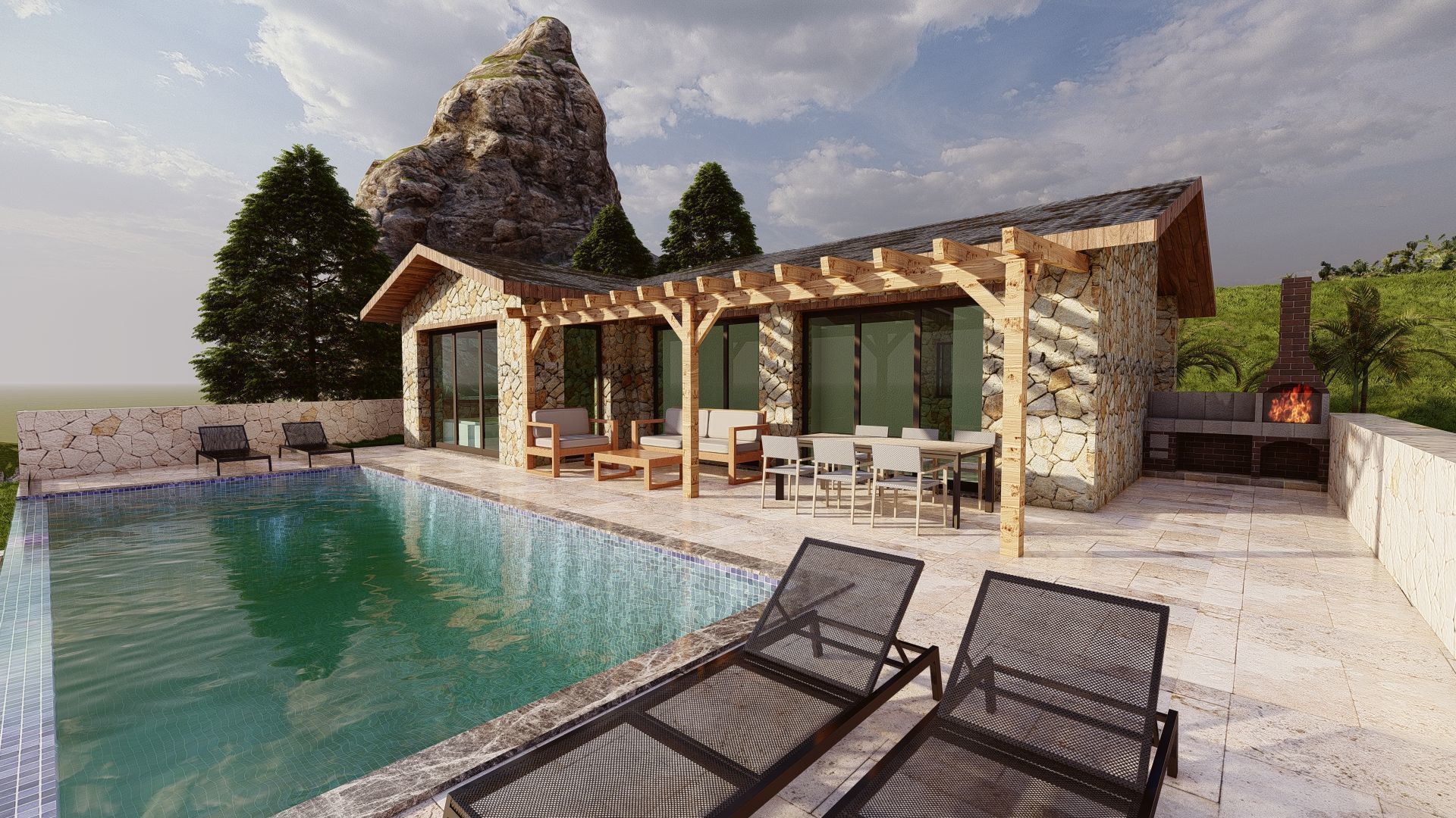 STONE HOUSE 3D model_3