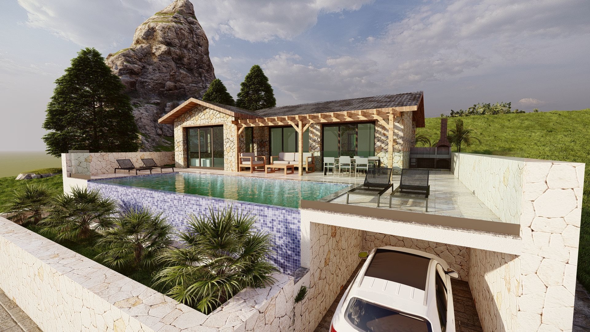 STONE HOUSE 3D model_1