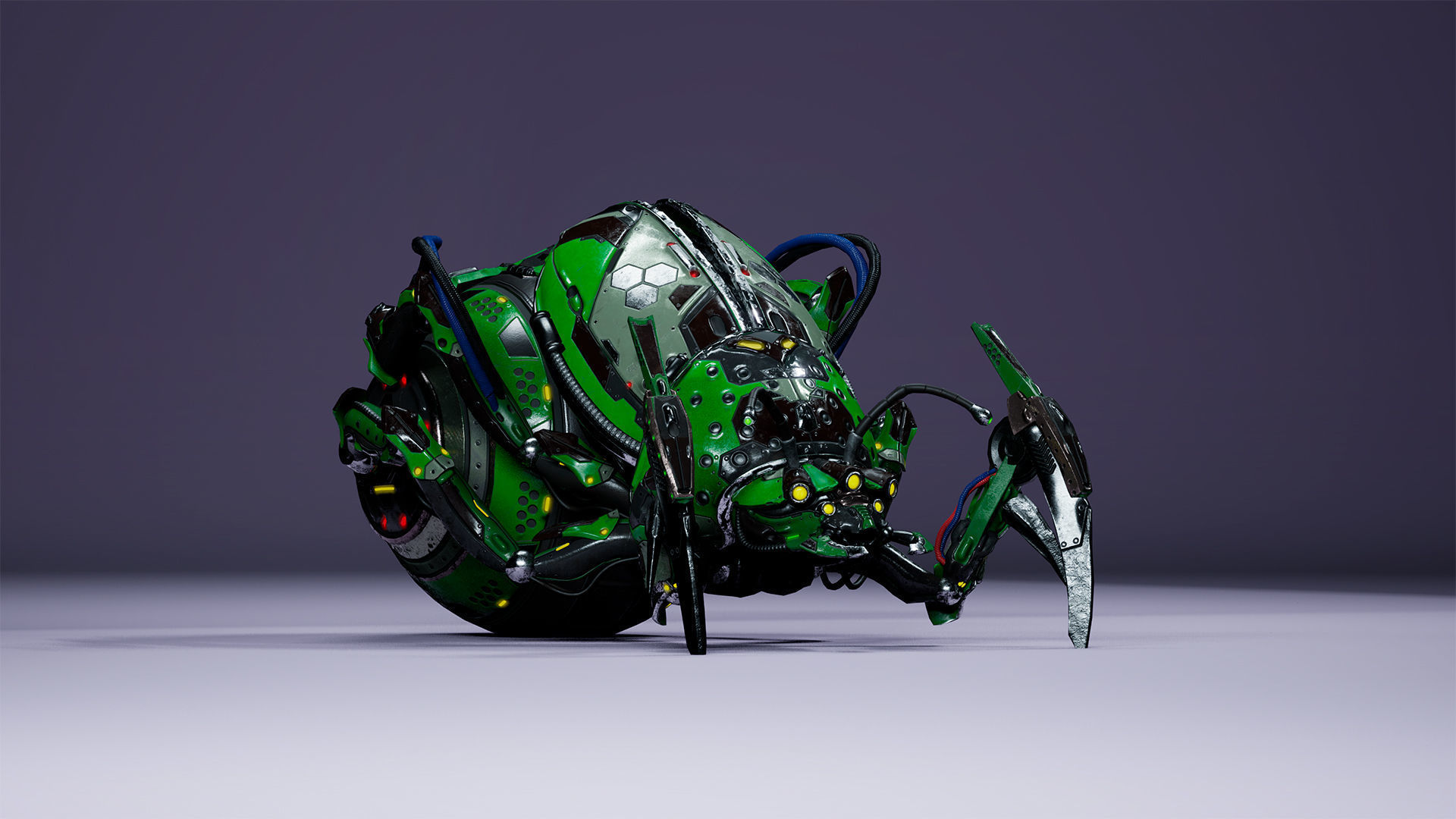 Sci-Fi Insect Miner Beetle Low-poly 3D model_8