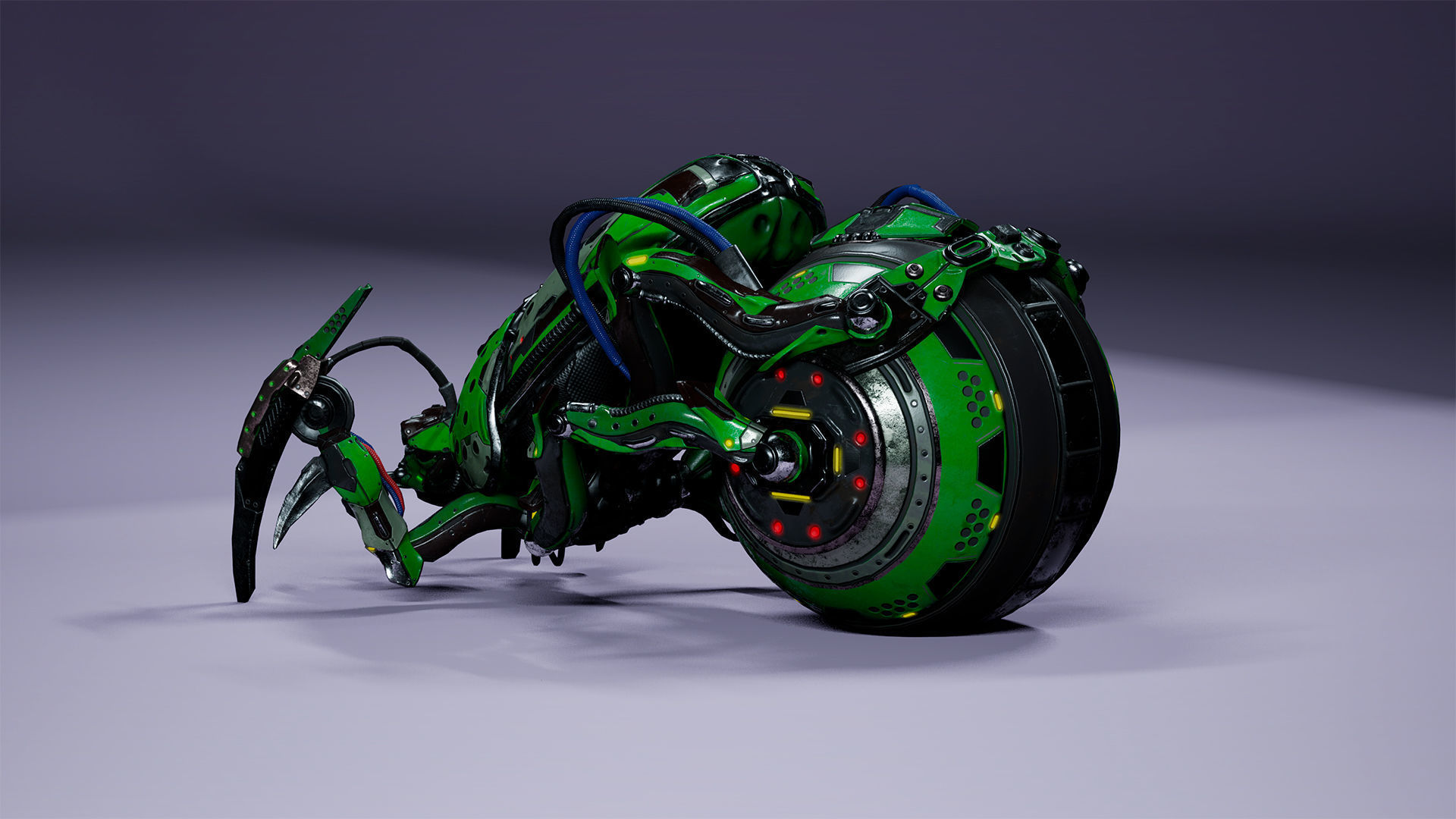 Sci-Fi Insect Miner Beetle Low-poly 3D model_7