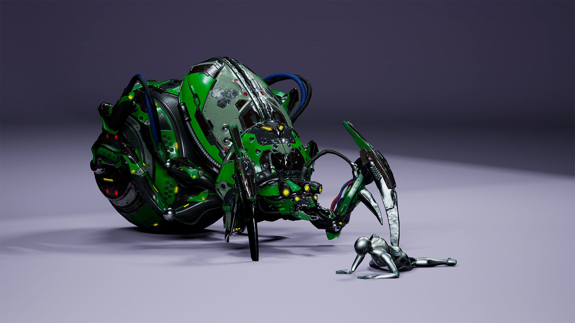 Sci-Fi Insect Miner Beetle Low-poly 3D model_13