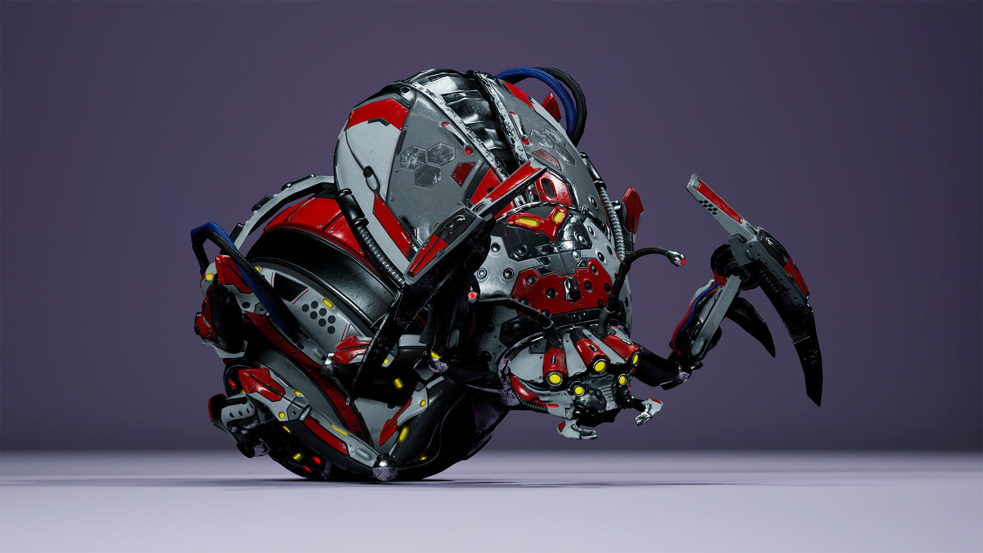 Sci-Fi Insect Miner Beetle Low-poly 3D model_14