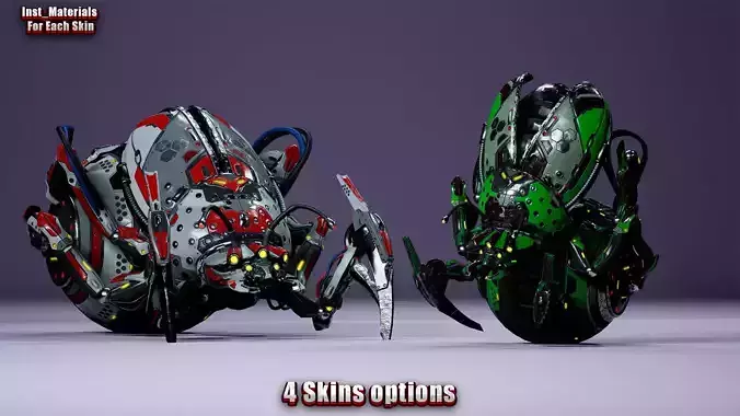 Sci-Fi Insect Miner Beetle Low-poly 3D model