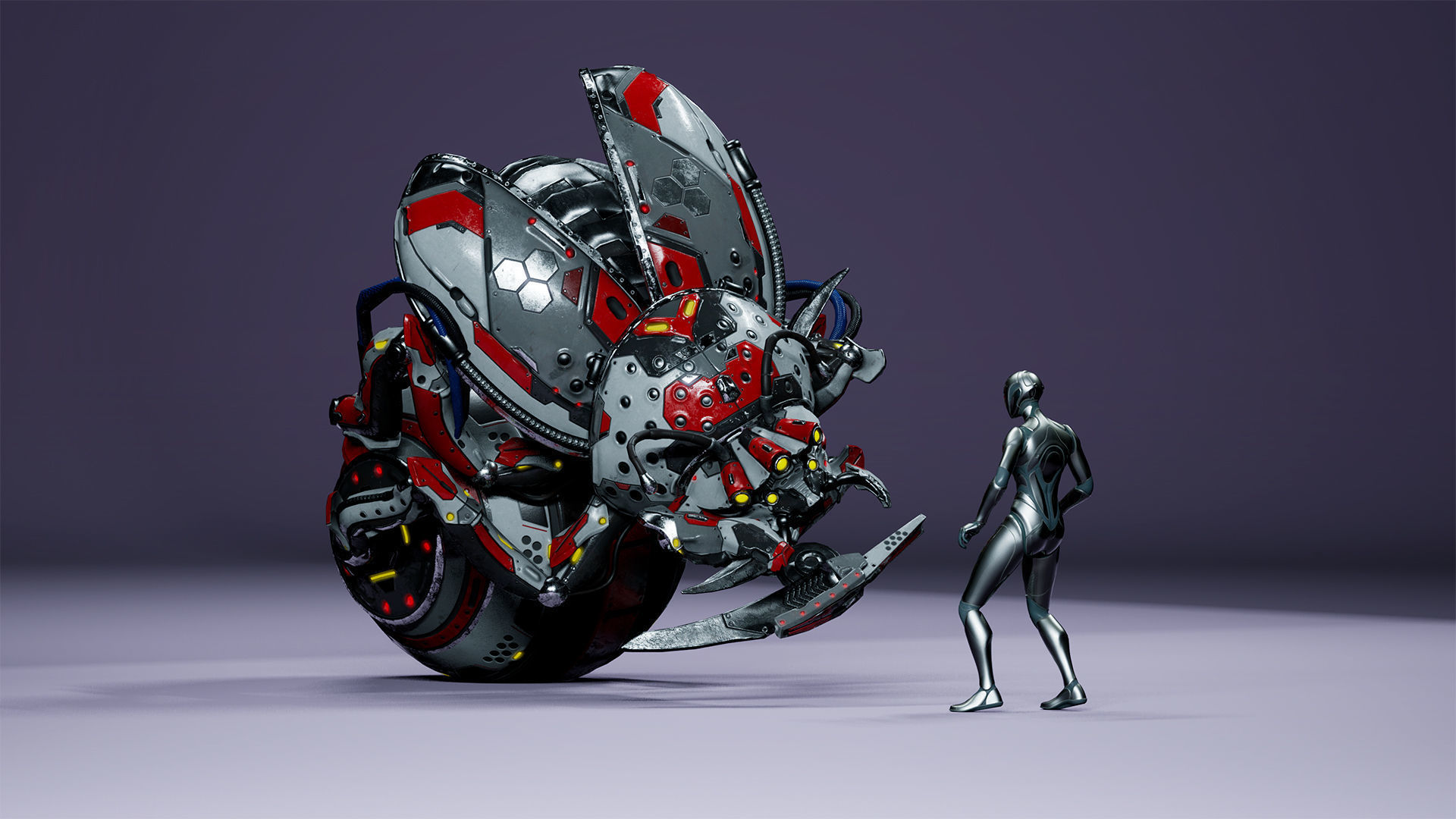 Sci-Fi Insect Miner Beetle Low-poly 3D model_19