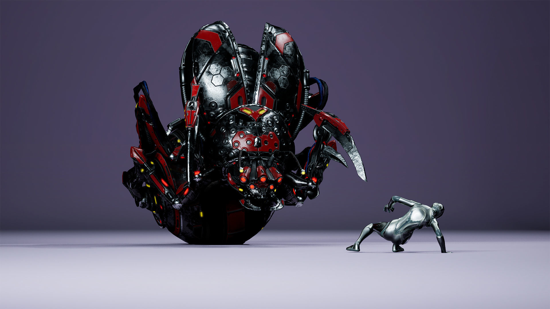 Sci-Fi Insect Miner Beetle Low-poly 3D model_11
