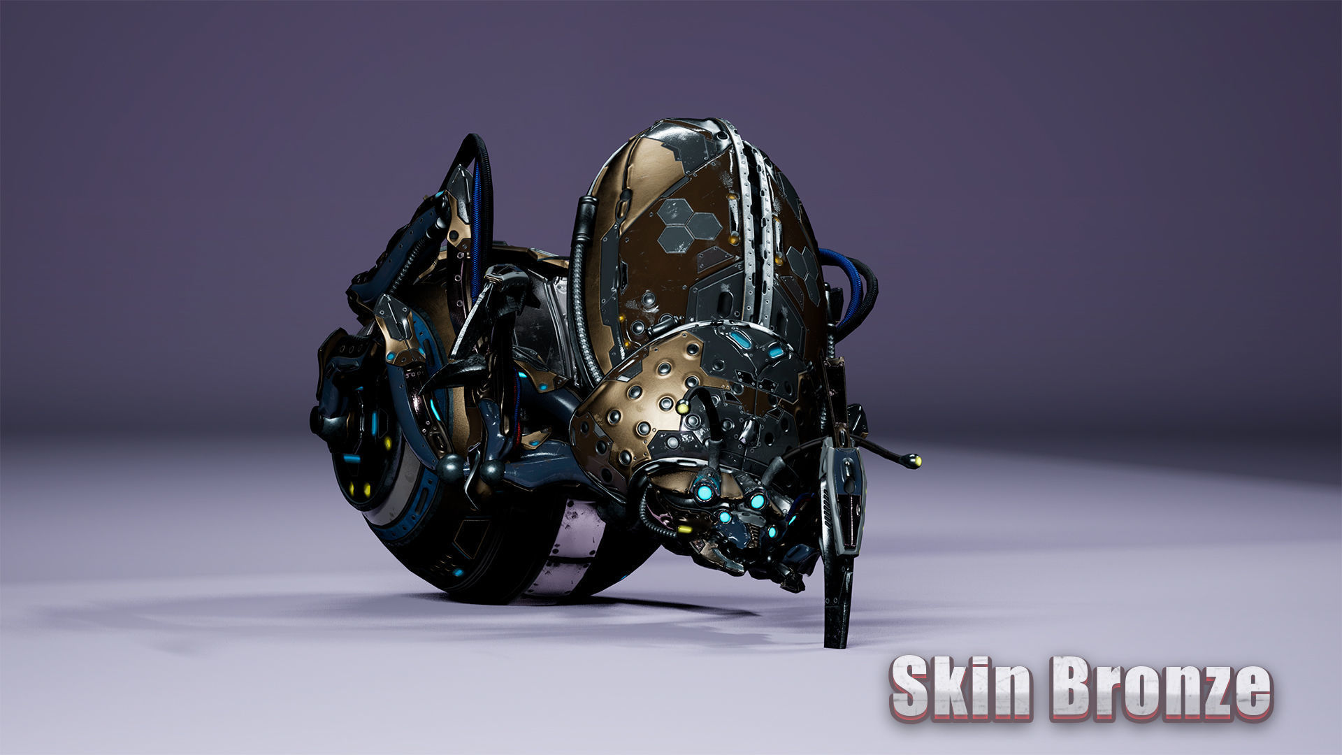 Sci-Fi Insect Miner Beetle Low-poly 3D model_2