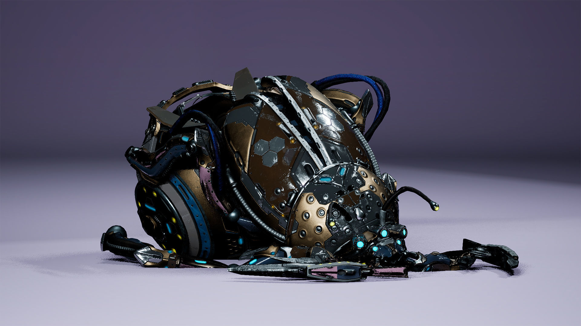 Sci-Fi Insect Miner Beetle Low-poly 3D model_18