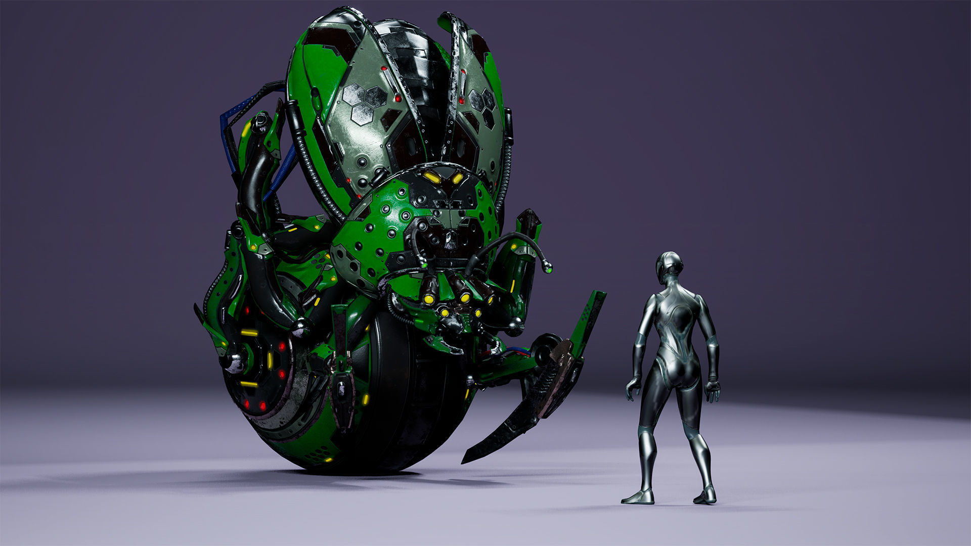 Sci-Fi Insect Miner Beetle Low-poly 3D model_20