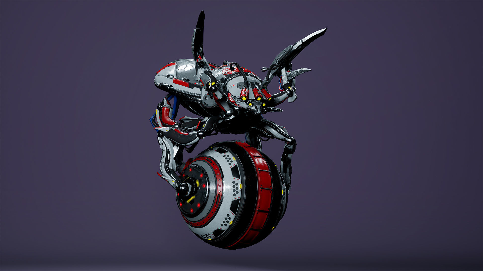 Sci-Fi Insect Miner Beetle Low-poly 3D model_6