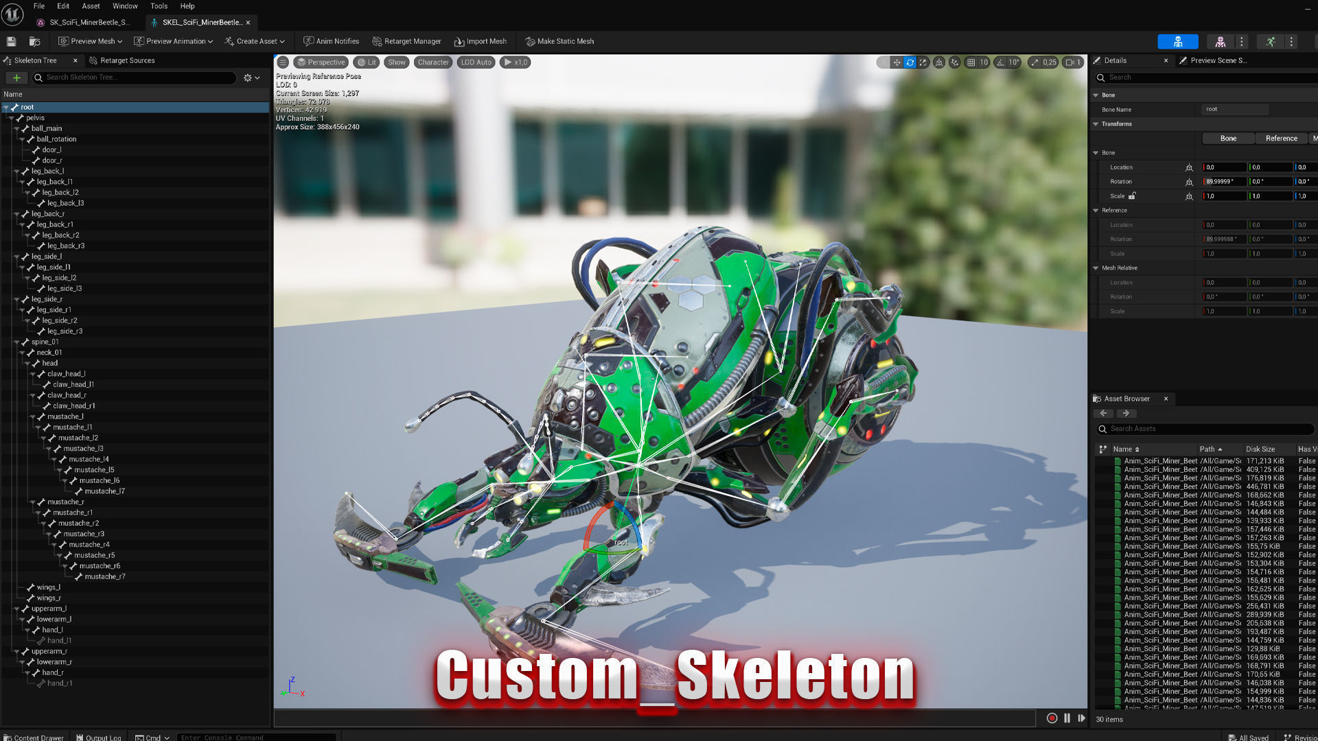 Sci-Fi Insect Miner Beetle Low-poly 3D model_5
