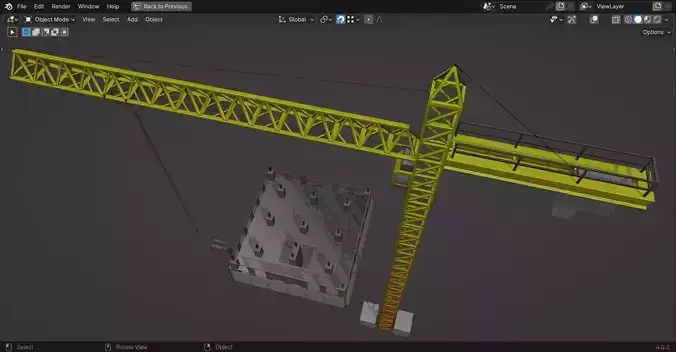 Low poly Construction Site with Crane