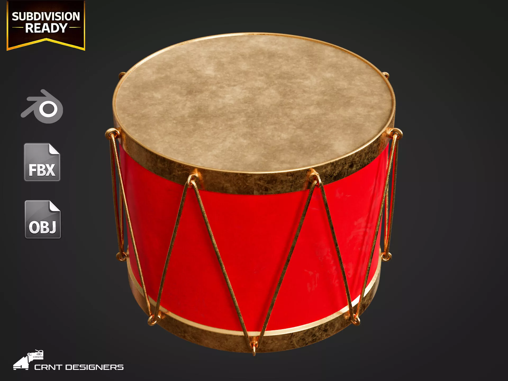 Christmas Drum 3D model