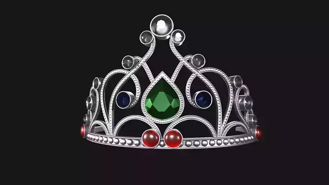 Tiara crown Low-poly 3D model