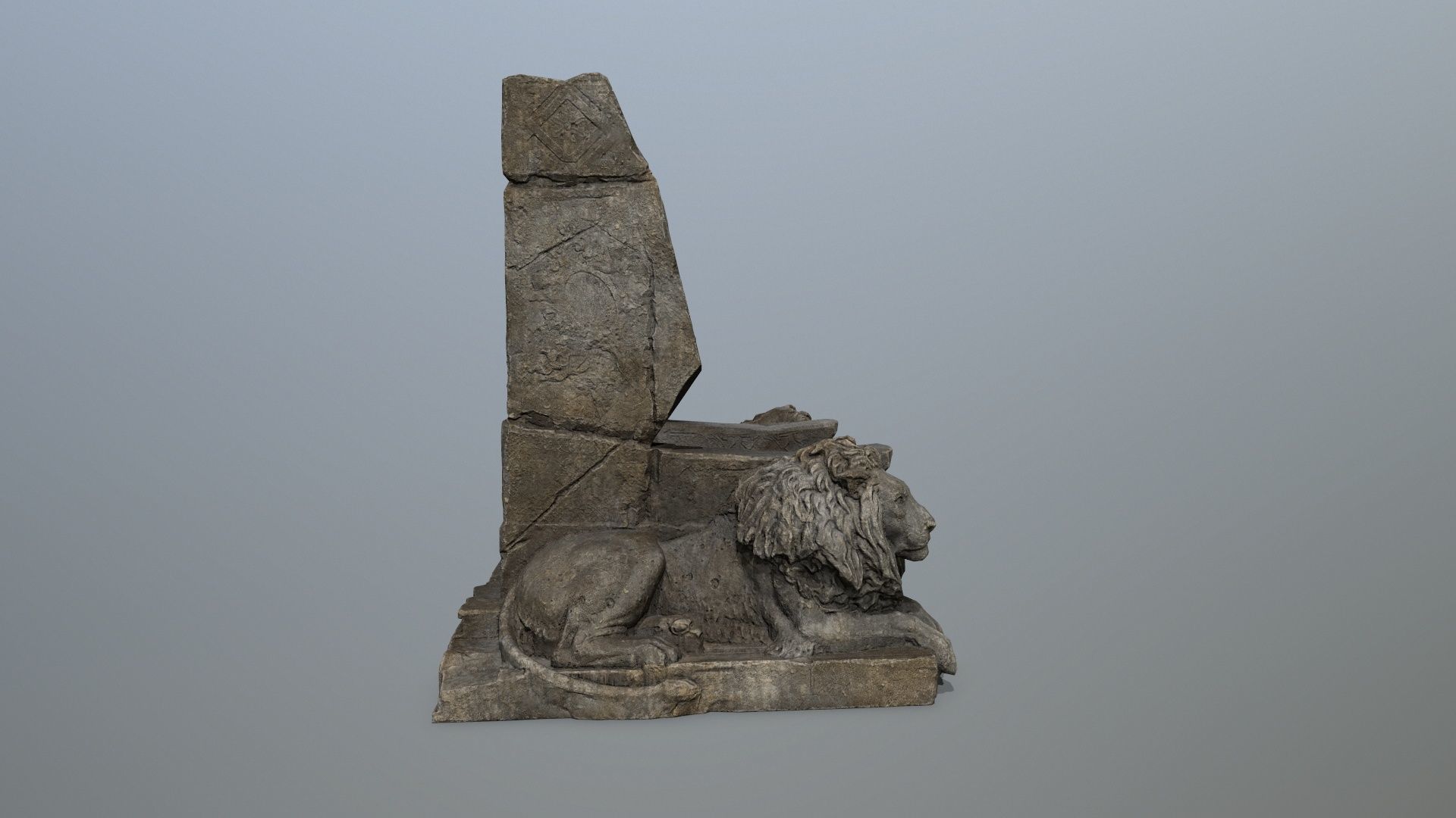 Lion Throne Low-poly 3D model_8
