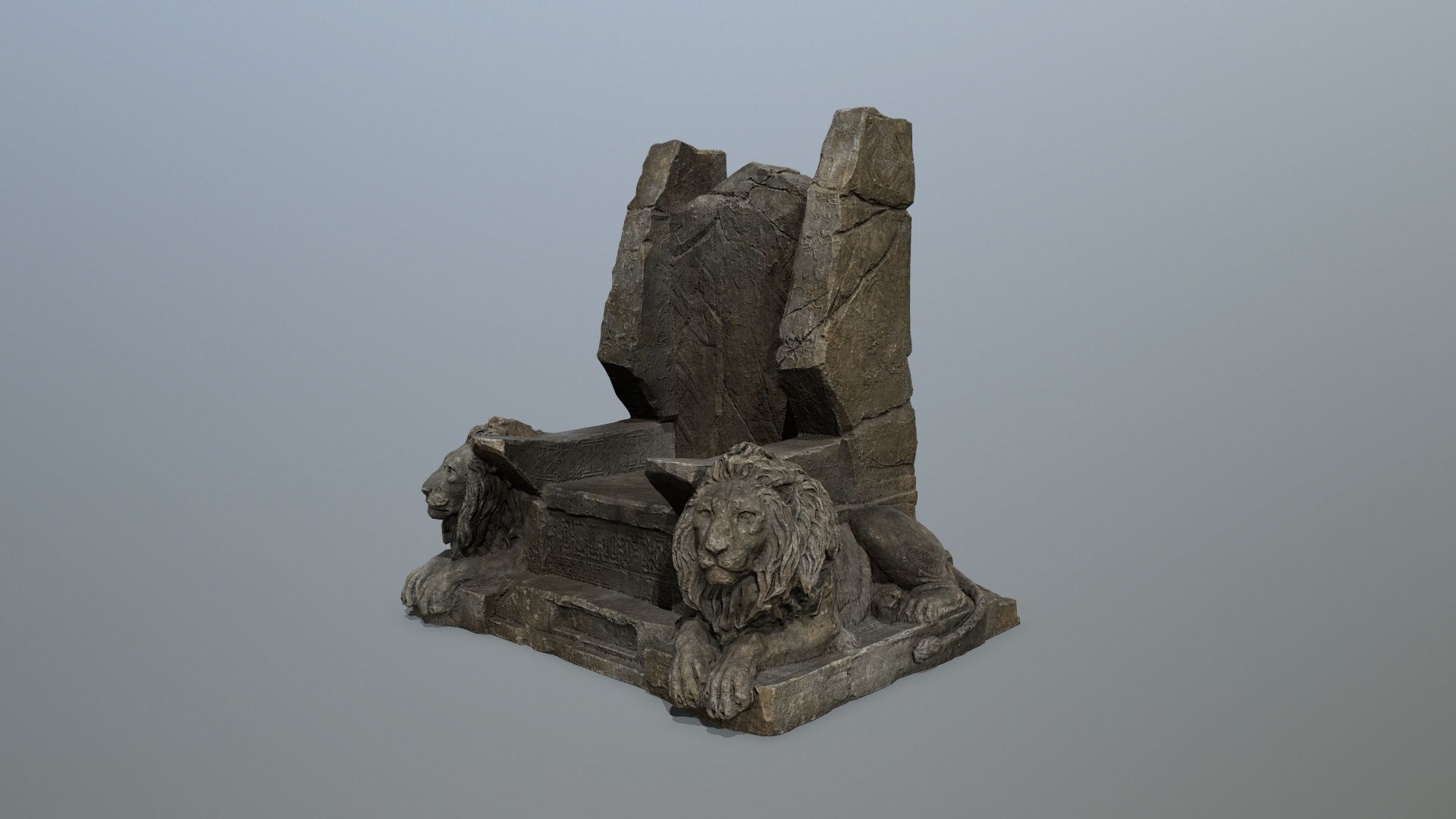 Lion Throne Low-poly 3D model_3