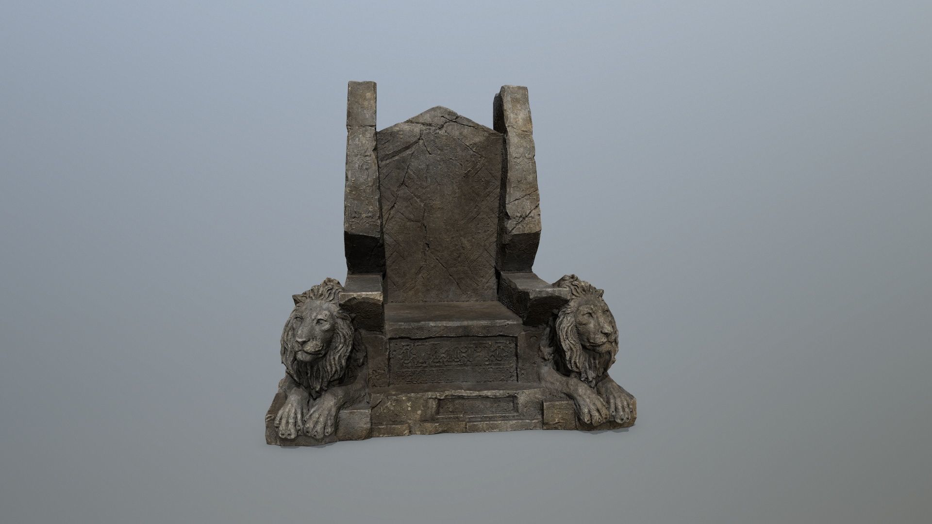Lion Throne Low-poly 3D model_10