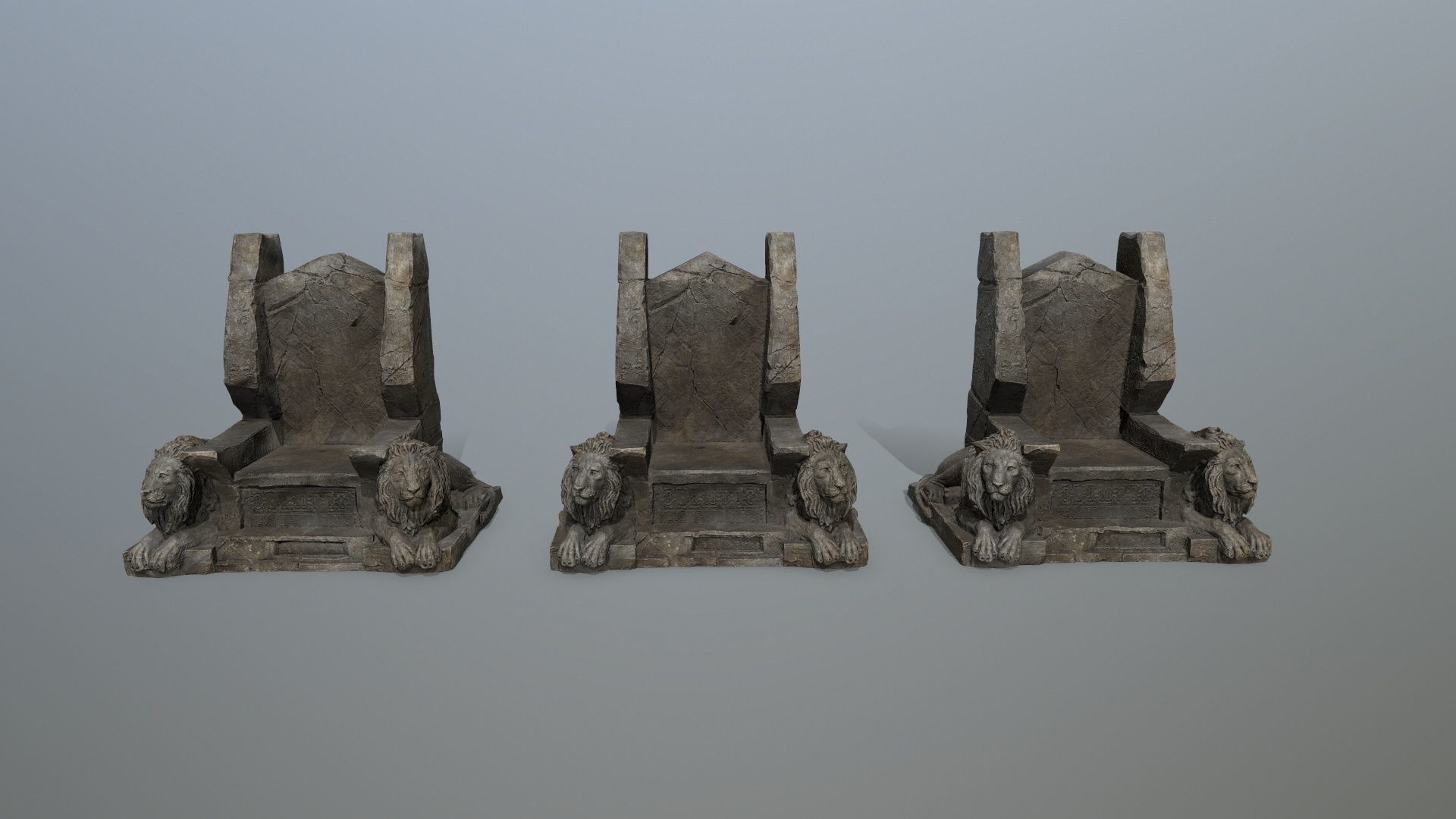 Lion Throne Low-poly 3D model_12