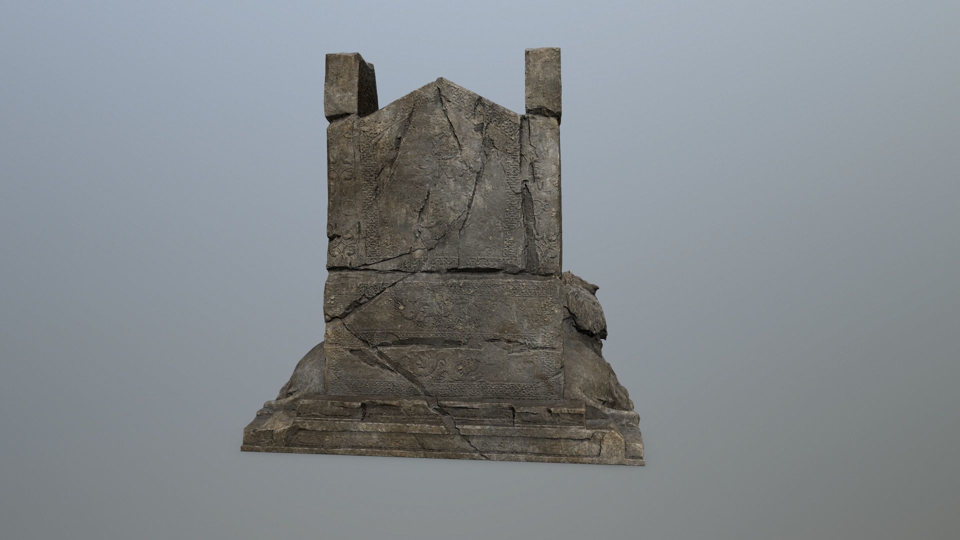 Lion Throne Low-poly 3D model_6