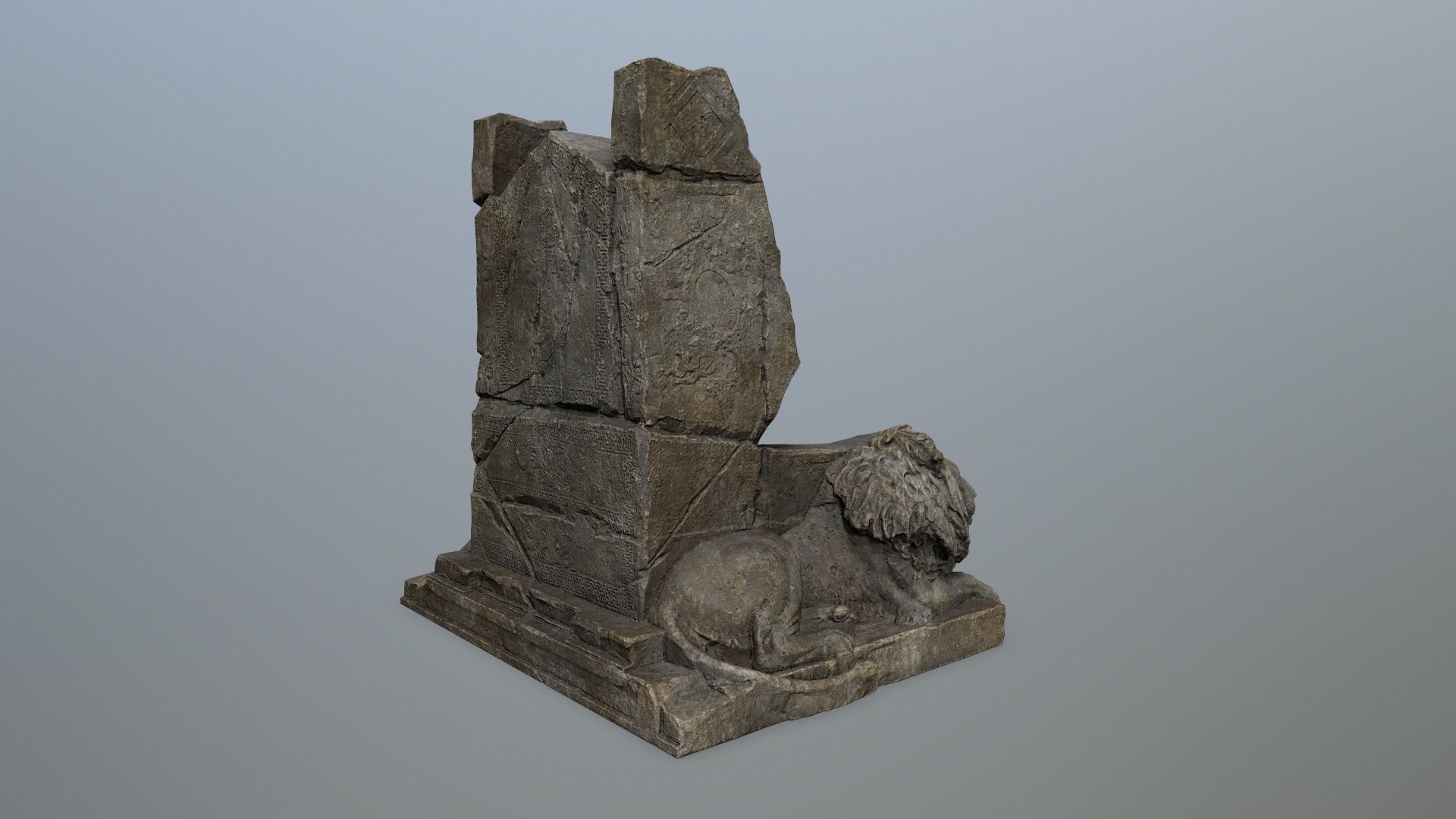 Lion Throne Low-poly 3D model_7