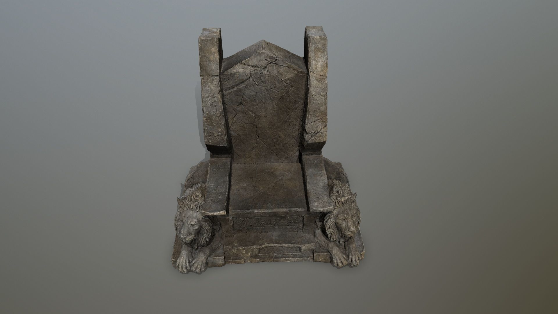 Lion Throne Low-poly 3D model_11