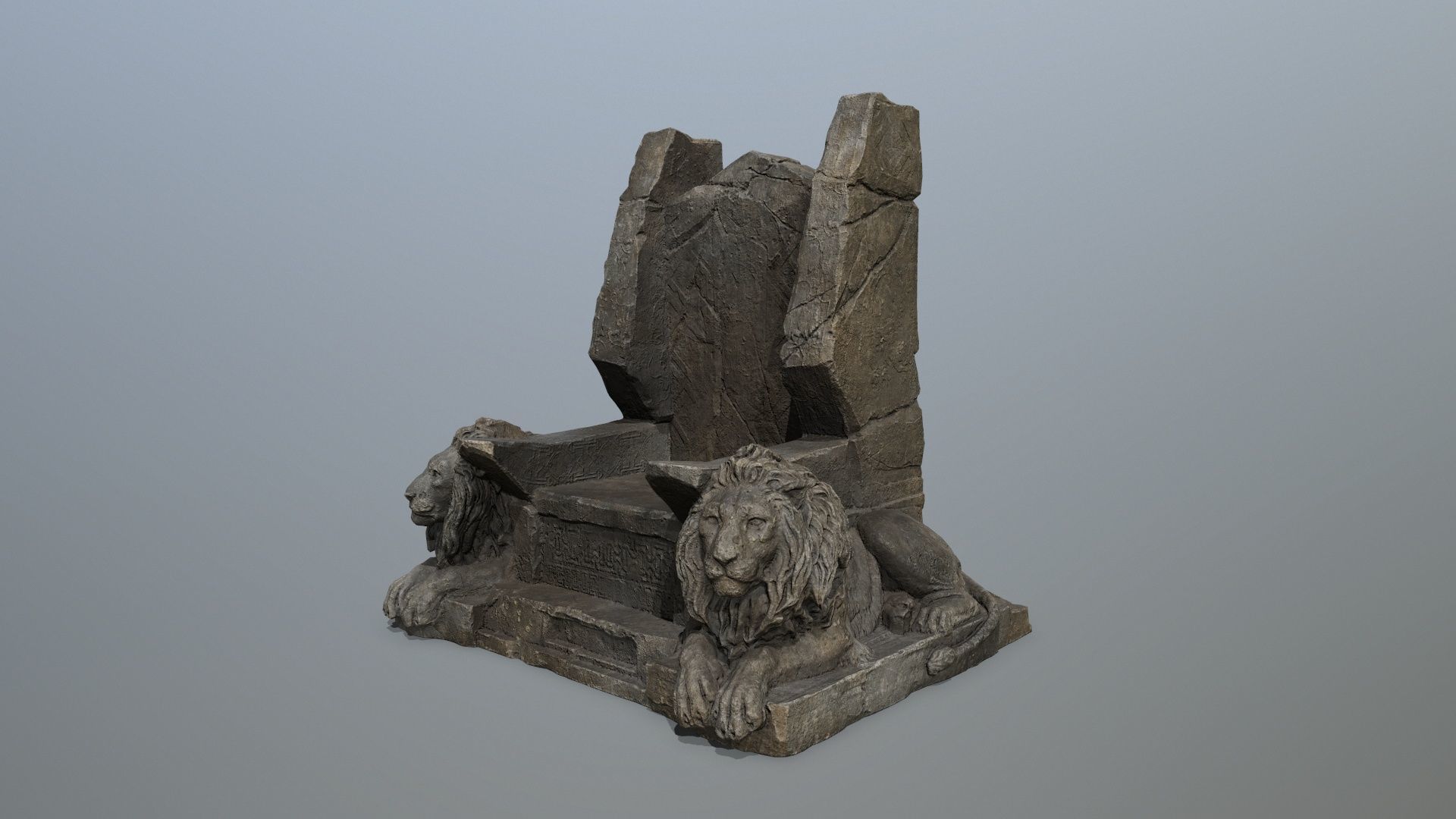 Lion Throne Low-poly 3D model_1