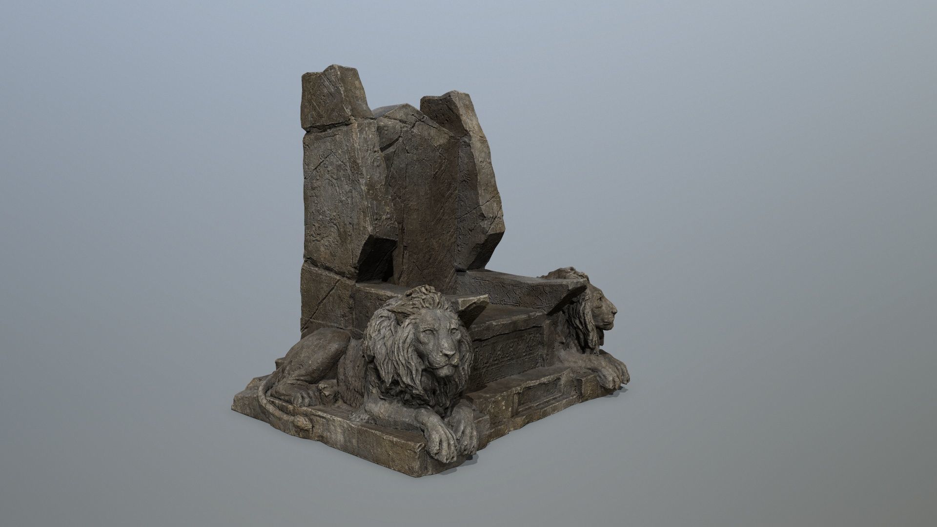 Lion Throne Low-poly 3D model_9