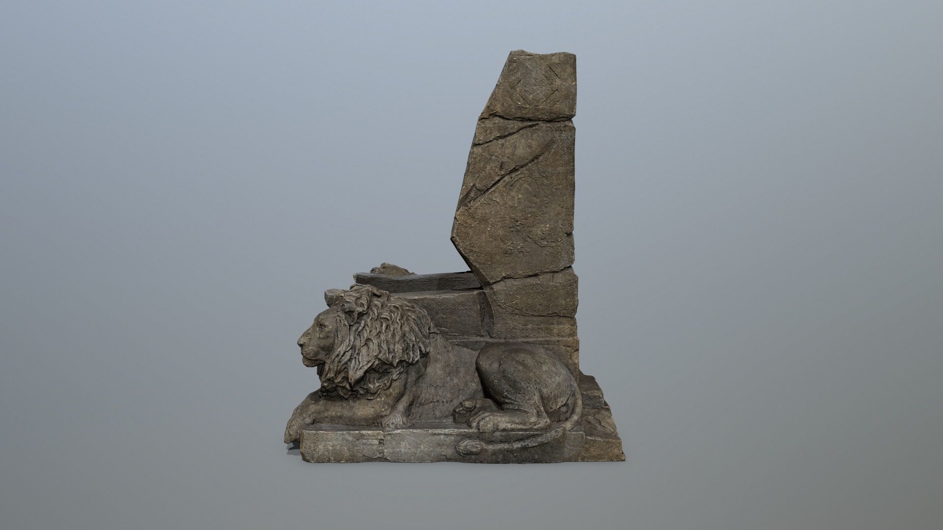 Lion Throne Low-poly 3D model_4